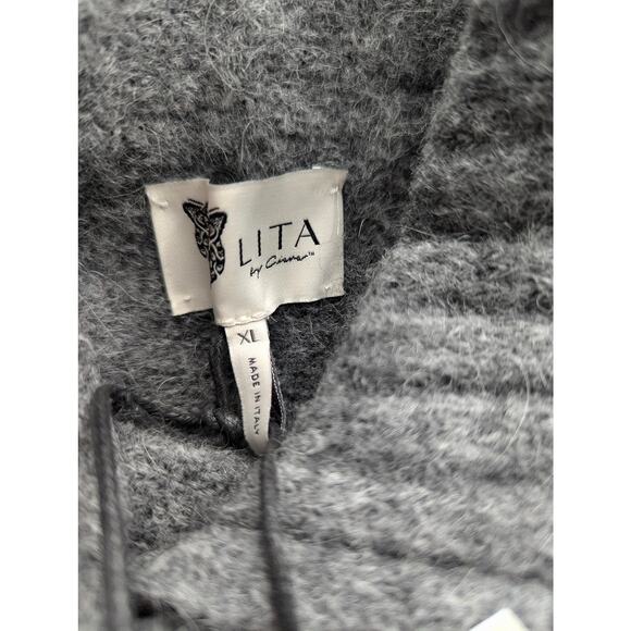 Lita by Ciara Women’s Grey Italian Wool Sweater - Picture 3 of 12